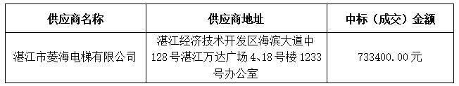 岭南师范学院办公区域及学生公寓电梯维保服务中标结果公告(图1)