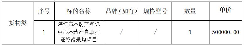 湛江市不动产登记中心不动产自助打证终端采购项目（ZLCG2021-015）中标、成交结果公告(图1)