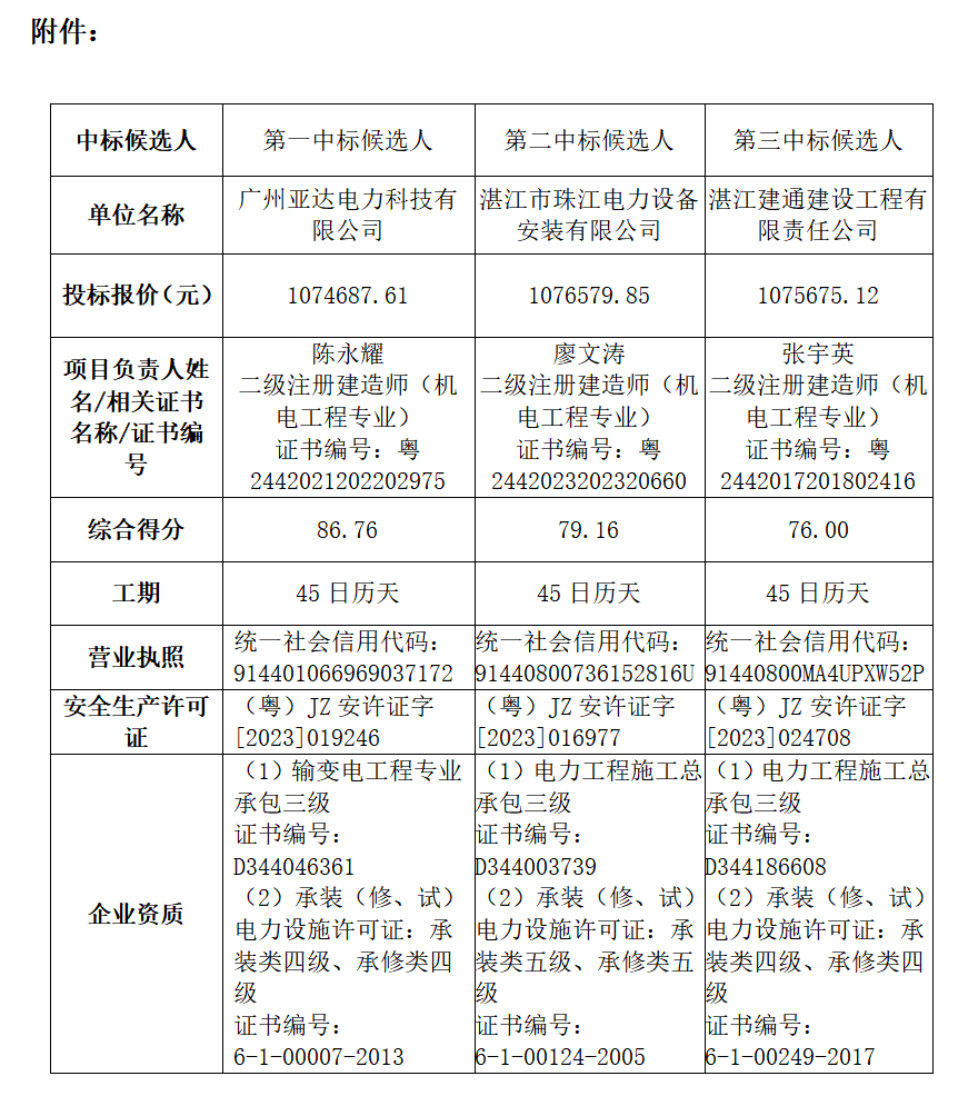 新能源动力电池道路管网配套基础设施建设项目万隆路电力线路迁改工程中标候选人公示(图2)